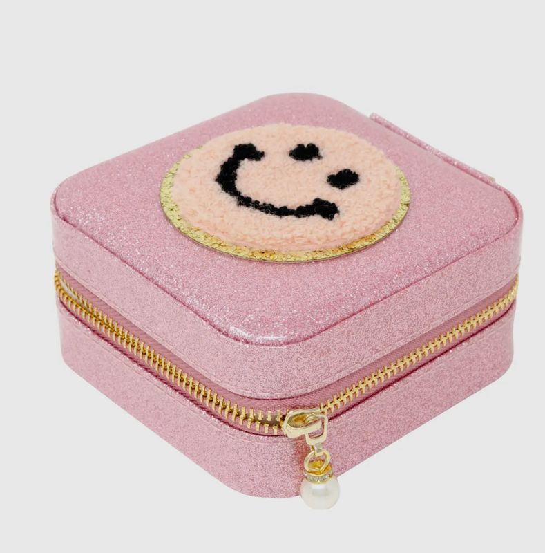 Happy Face Sparkle Box- Pink