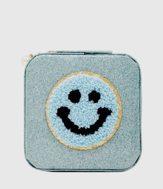 Happy Face Sparkle Box- Blue