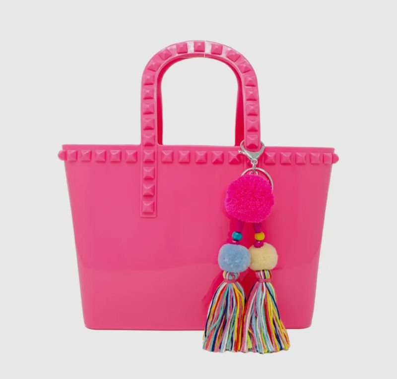 Tiny Jelly Tote Bag- Hot Pink