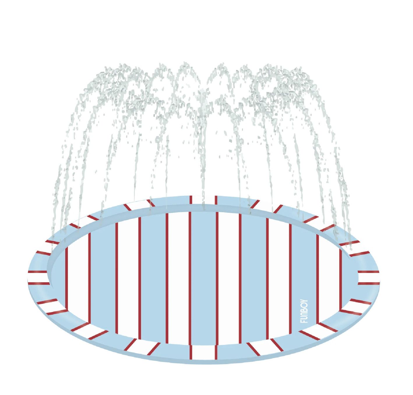 Splash Pad Sprinkler Blue &amp; Red Stripe