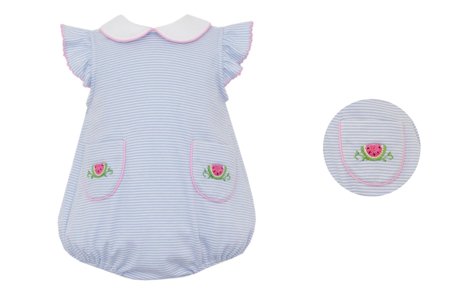 Watermelon Light Blue Knit Bubble w/ Pockets