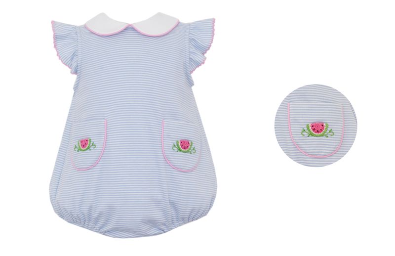 Watermelon Light Blue Knit Bubble w/ Pockets