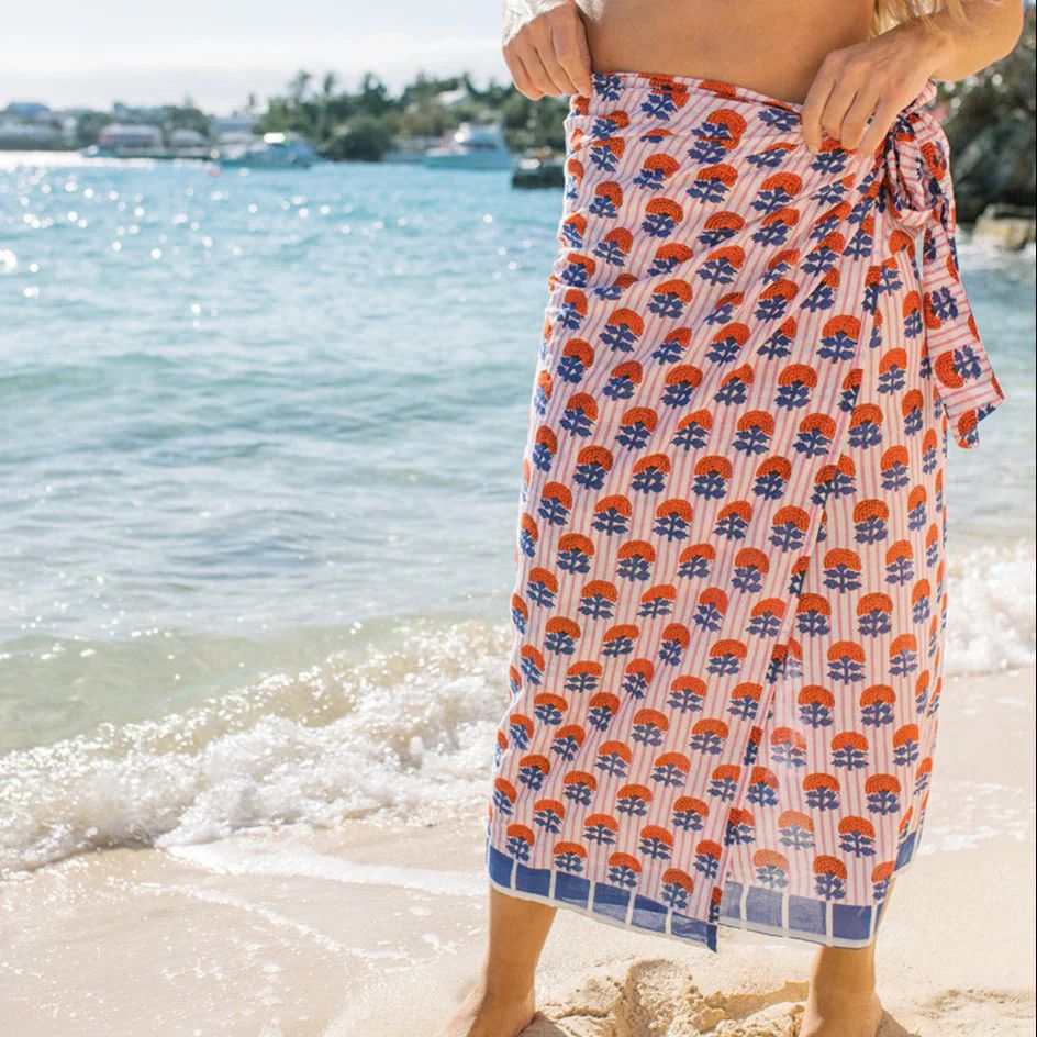 Pinstripe Marigold Sarong (71&quot;)