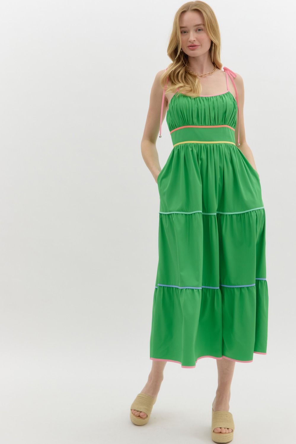 Kelly Green Midi Dress