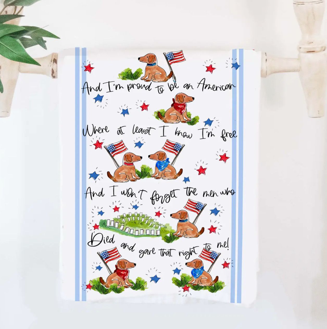 American Dog Patriotic Towel