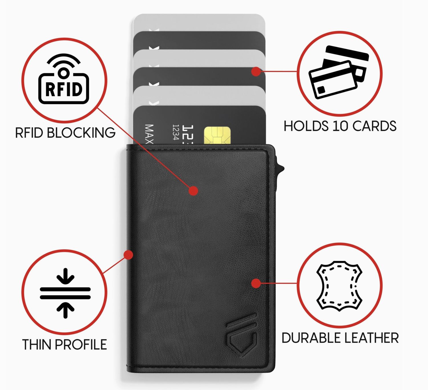 FOSH Automatic Black Wallet