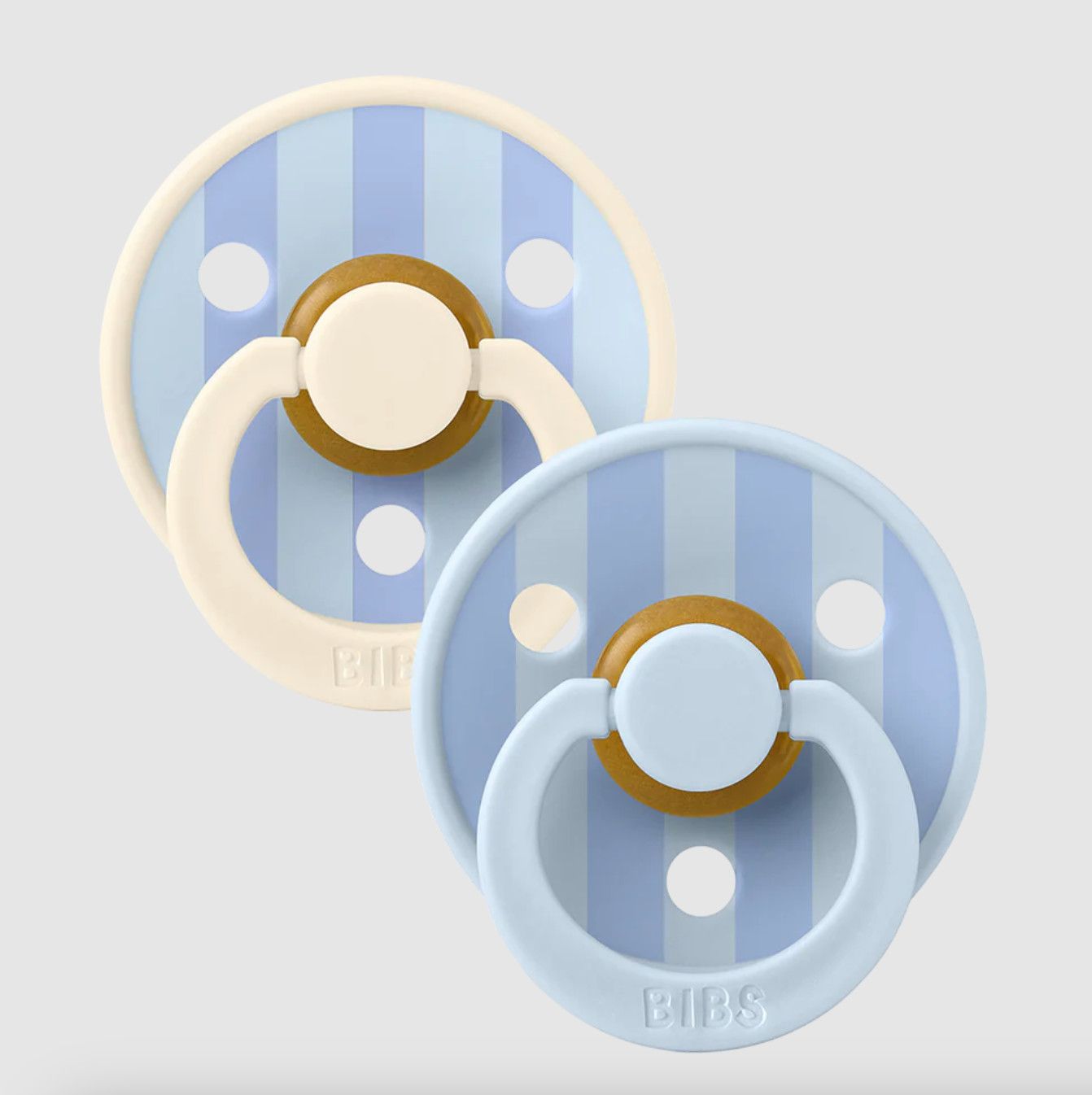 BIBS Pacifier Studio Colour 2pk Block Latex Baby Blue/Dusty Mix - Size 1