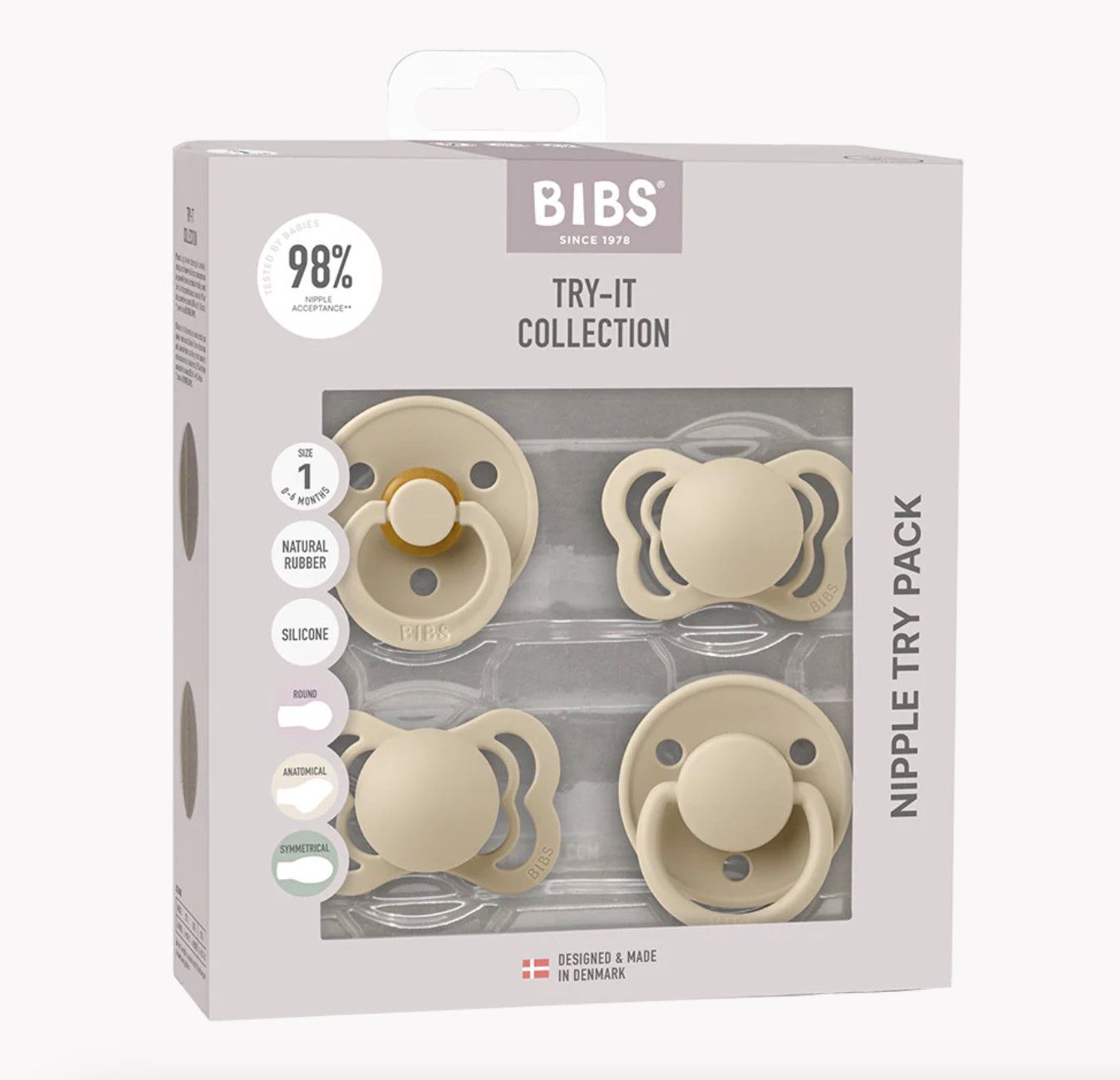 BIBS Pacifiers Try It Collection 4pk Vanilla - 1