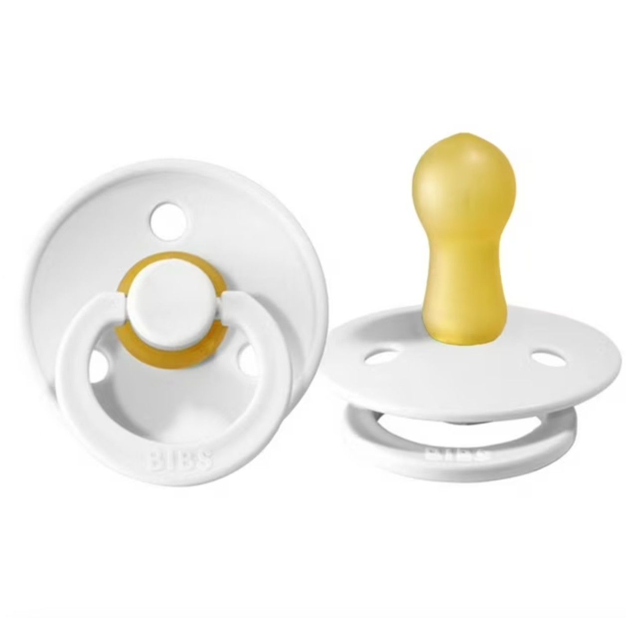 BIBS 2pk Latex Pacifier White/White- Size 1