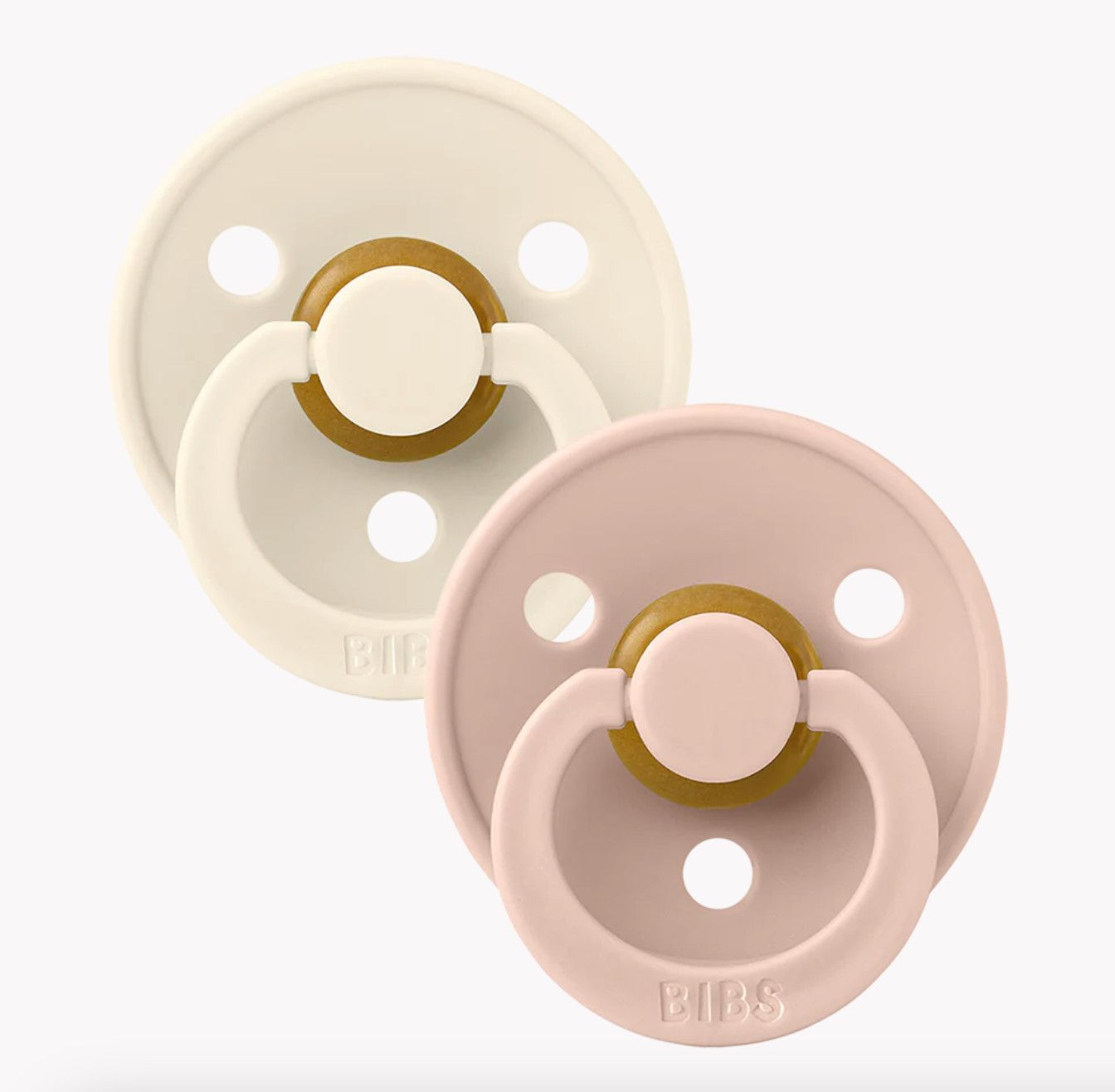 BIBS 2pk Latex Pacifier Ivory/Blush- Size 2