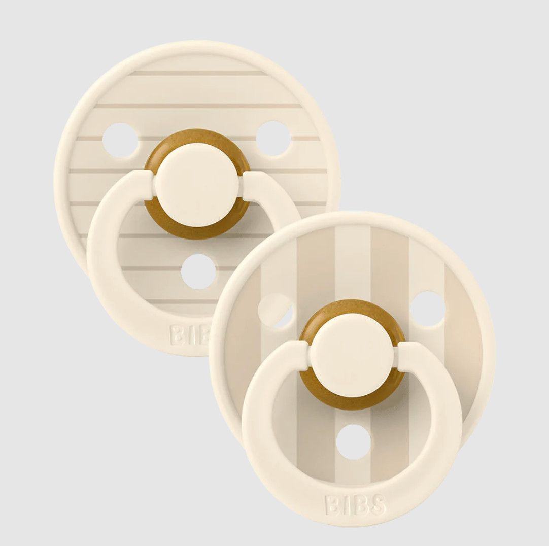 BIBS Pacifier Studio 2pk Block Latex Ivory/Vanilla Mix - Size 1
