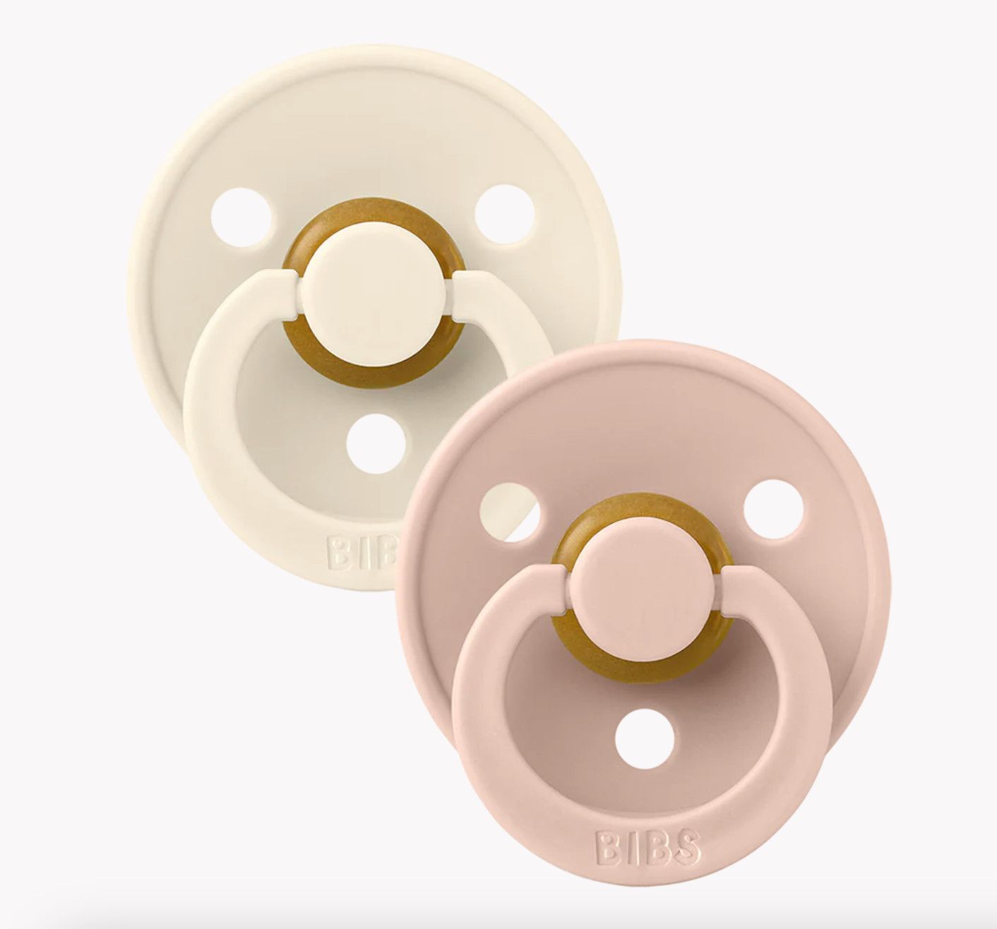 BIBS 2pk Latex Pacifier Ivory/Blush- Size 1