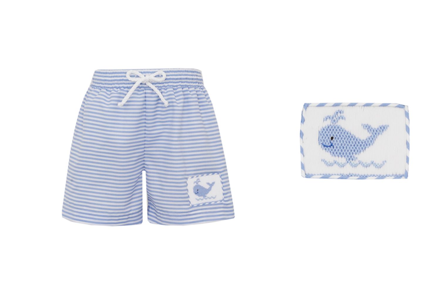 Whale Boy&#39;s Swim Trunks- Blue Stripe