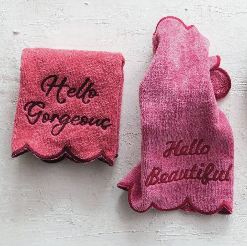 10&quot; Square Cotton Wash Cloths w/ Embroidery