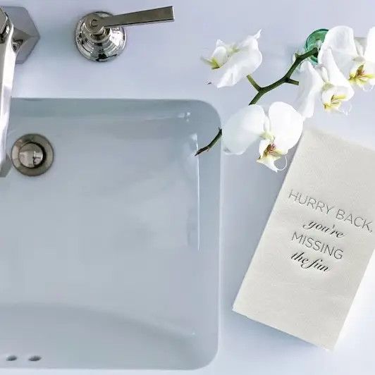 &quot;Hurry Back You&#39;re Missing the Fun&quot; Guest Towels