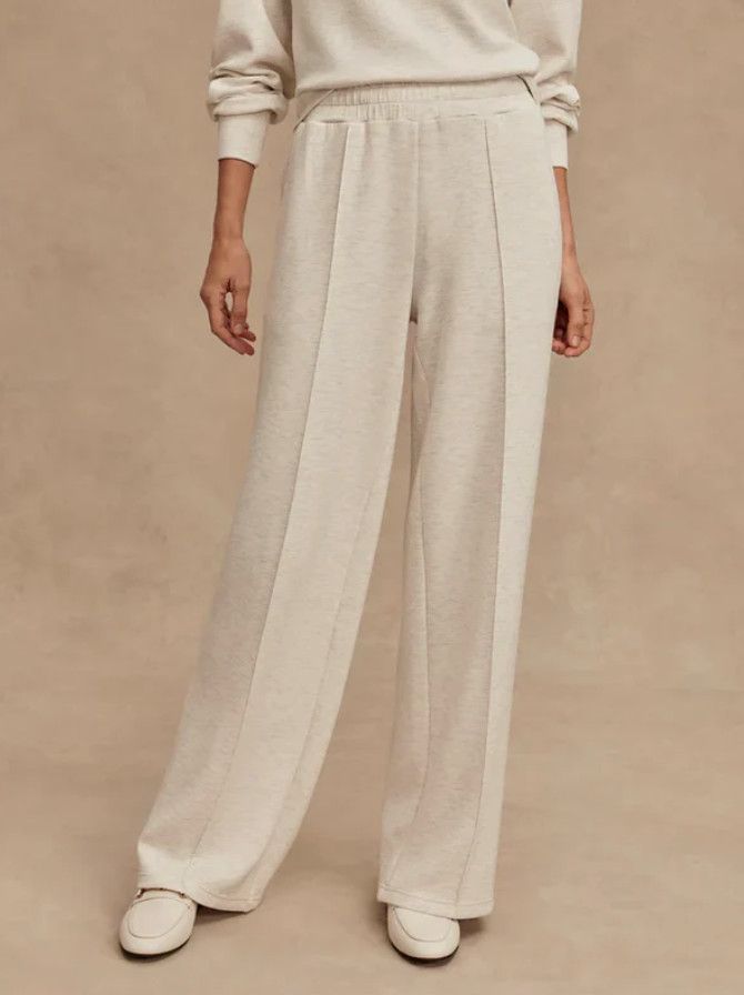 The Wide Leg Pant 30&quot; - Ivory Marl