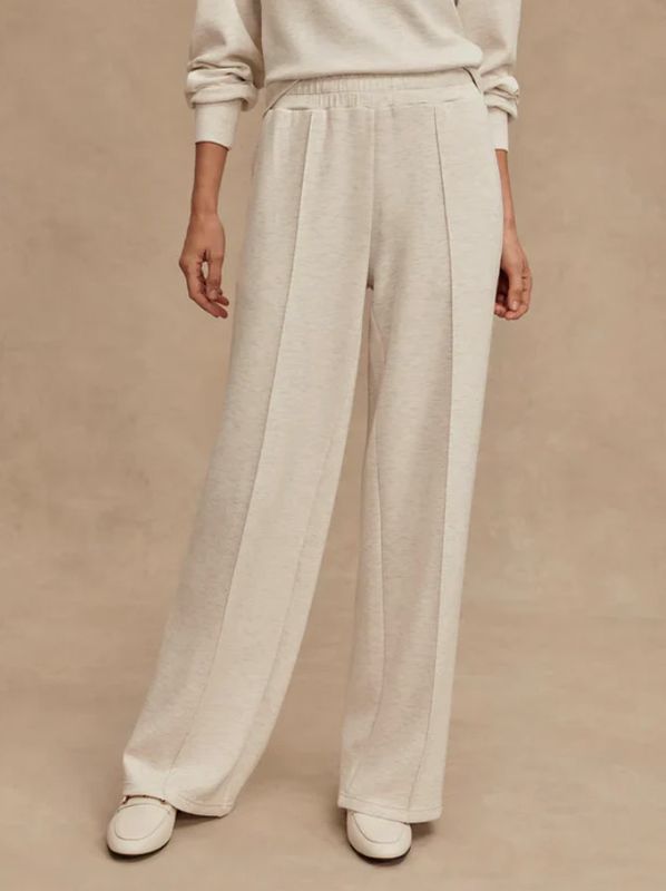 The Wide Leg Pant 30&quot; - Ivory Marl