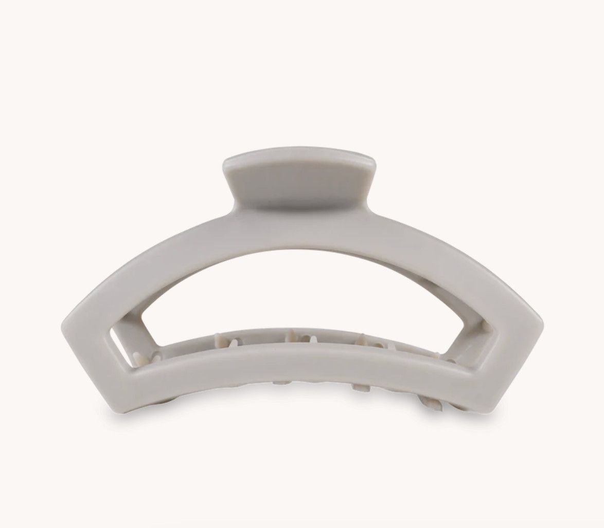 Teleties Open Hair Clip- Silver Flames