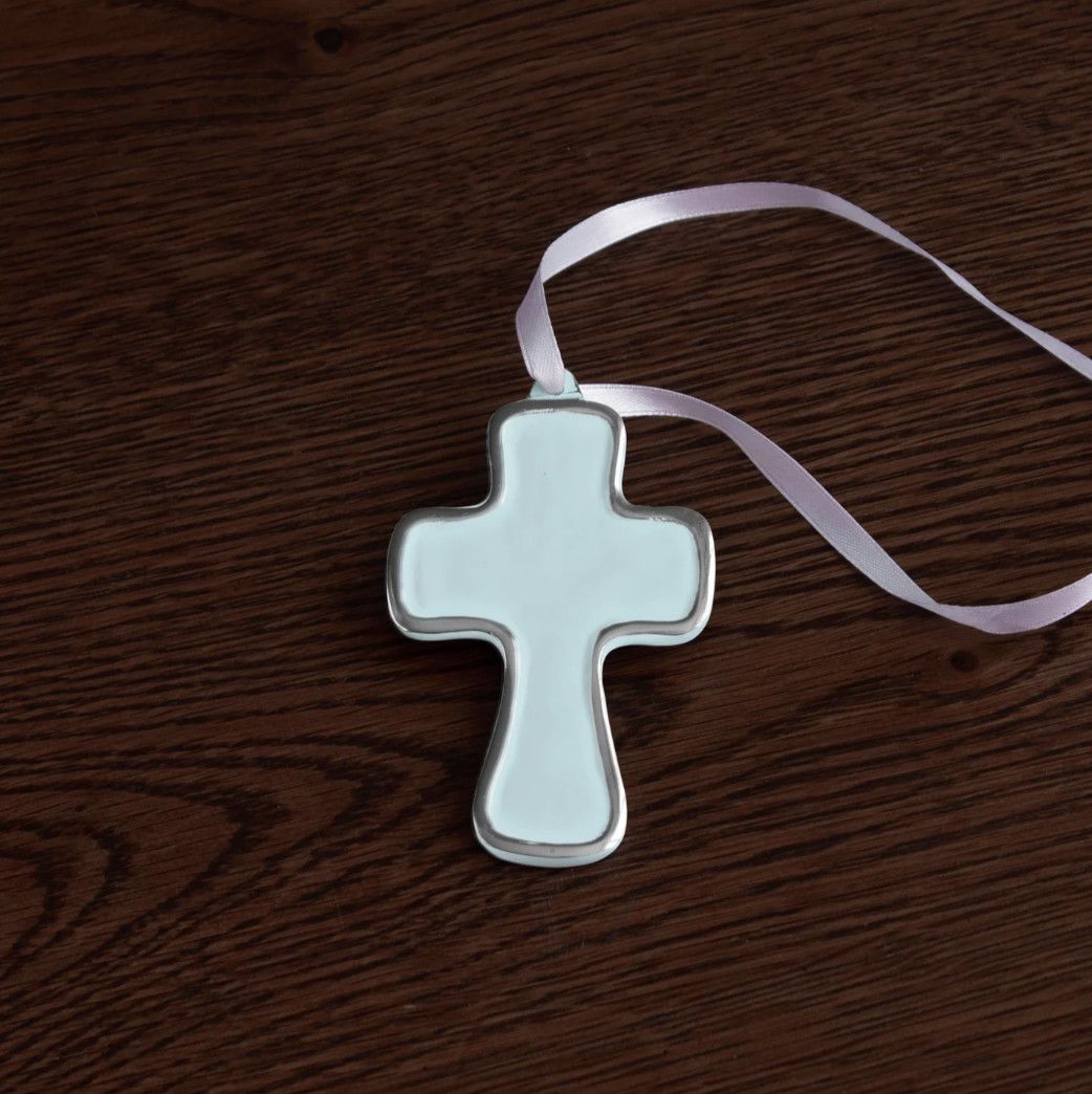 Encanto Athens Cross Ornament-Sky Blue