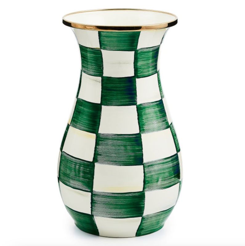 Emerald Check Tall Vase