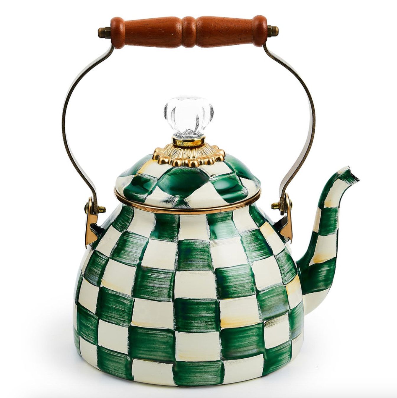 Emerald Check 2 Quart Tea Kettle