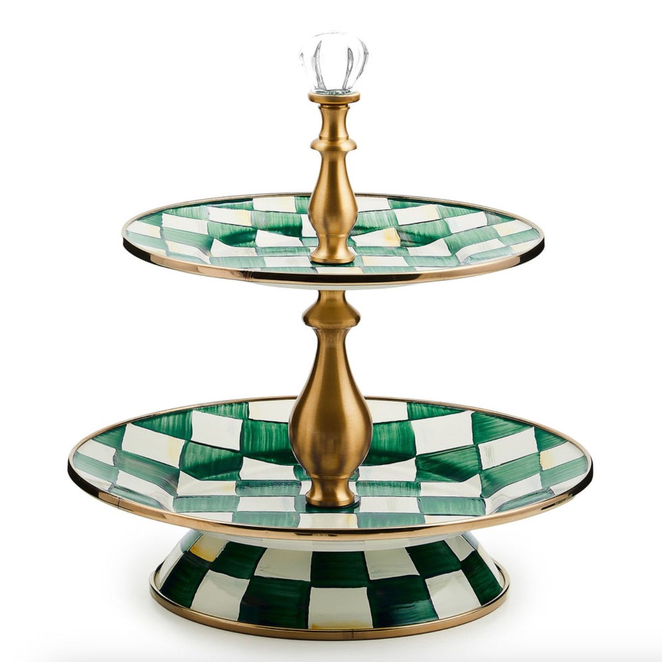 Emerald Check Two Tier Sweet Stand