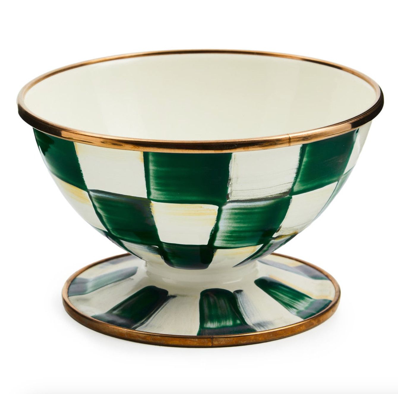 Emerald Check Ice Cream Dish