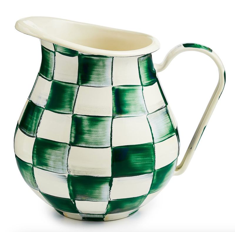 Emerald Check Pitcher
