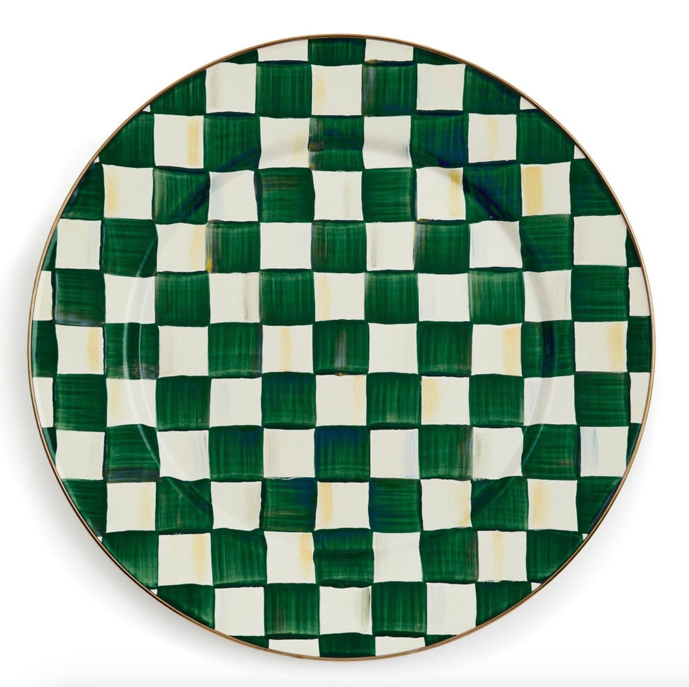 Emerald Check Serving Platter