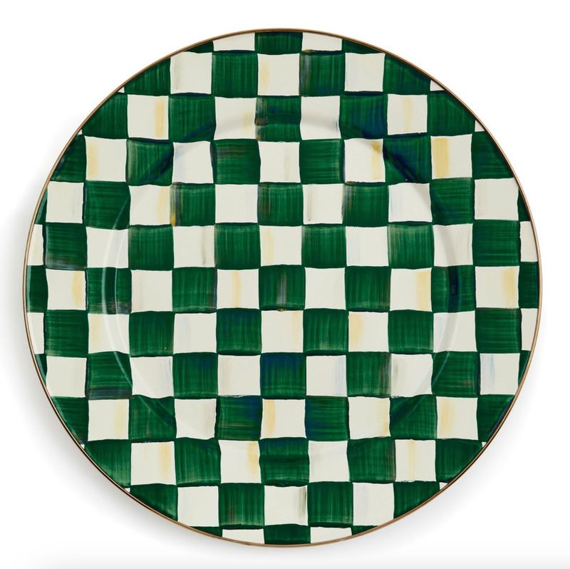 Emerald Check Serving Platter