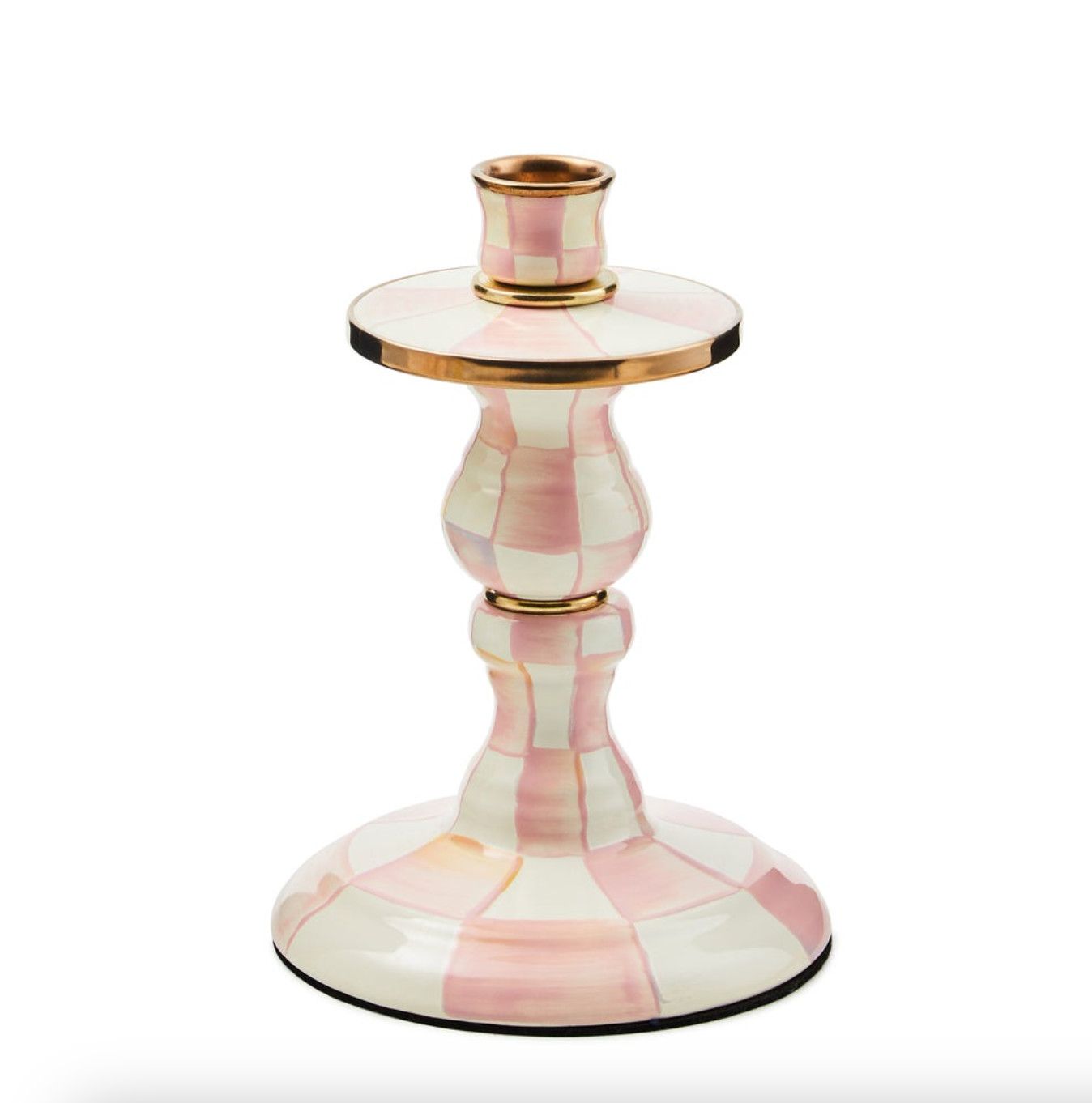 Rosy Check Small Enamel Candlestick