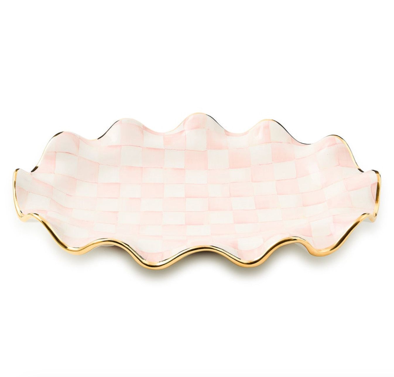 Rosy Check Ceramic Serving Platter