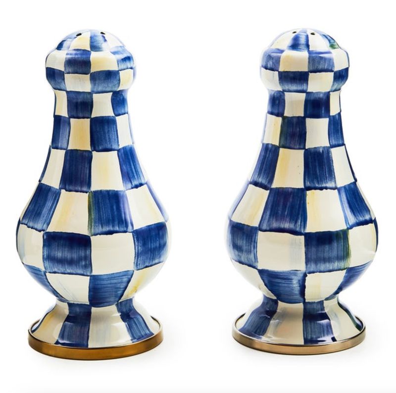 Royal Check Large Salt &amp; Pepper Shakers