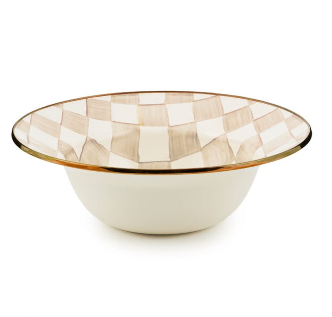 Mocha Check Serving Bowl