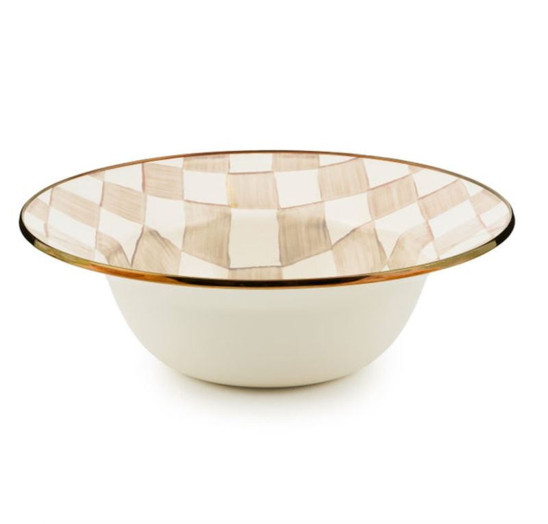 Mocha Check Serving Bowl