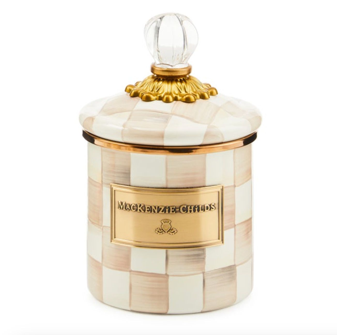 Mocha Check Demi Canister