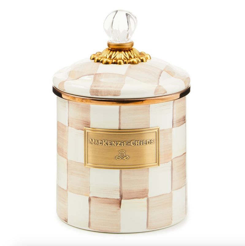Mocha Check Small Canister