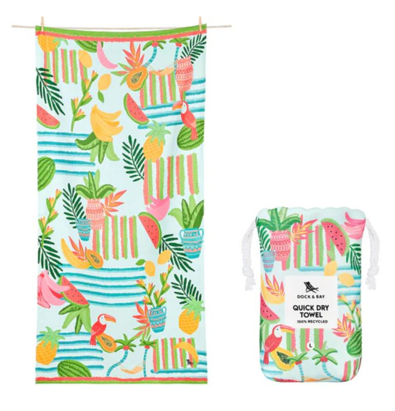 D&amp;B Quick Dry Towels/Seasonal Prints/Lg/ Tropicana Treat