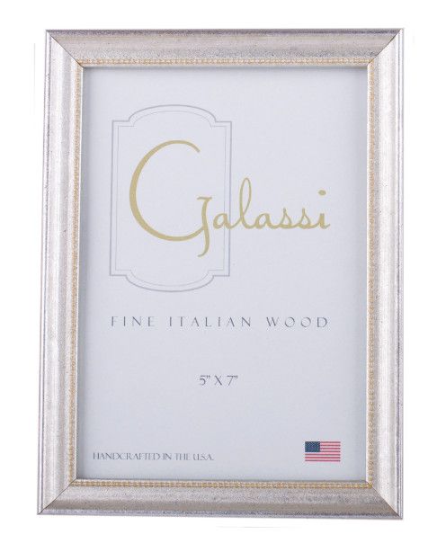 5x7 Vintage Silver Bead Frame