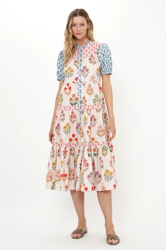 Provence Scoop Tiered Midi Dress