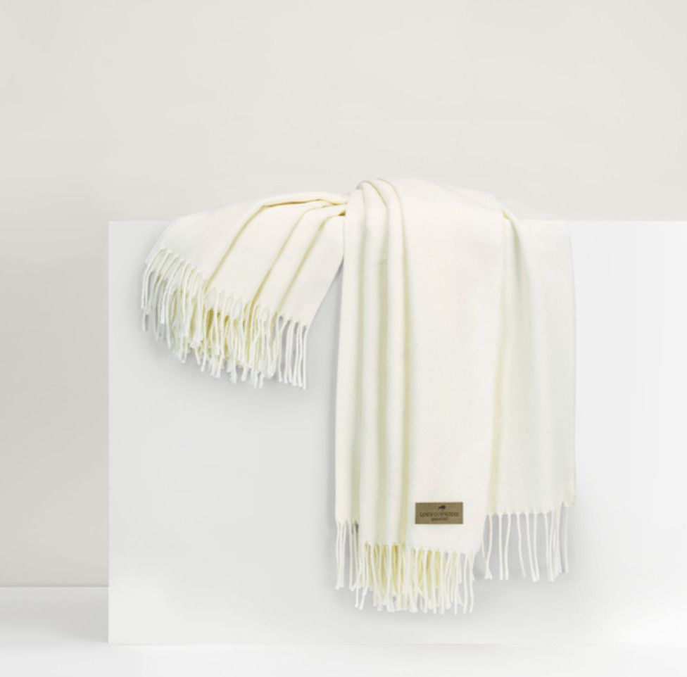 Italian Solid Throw- Ecru
