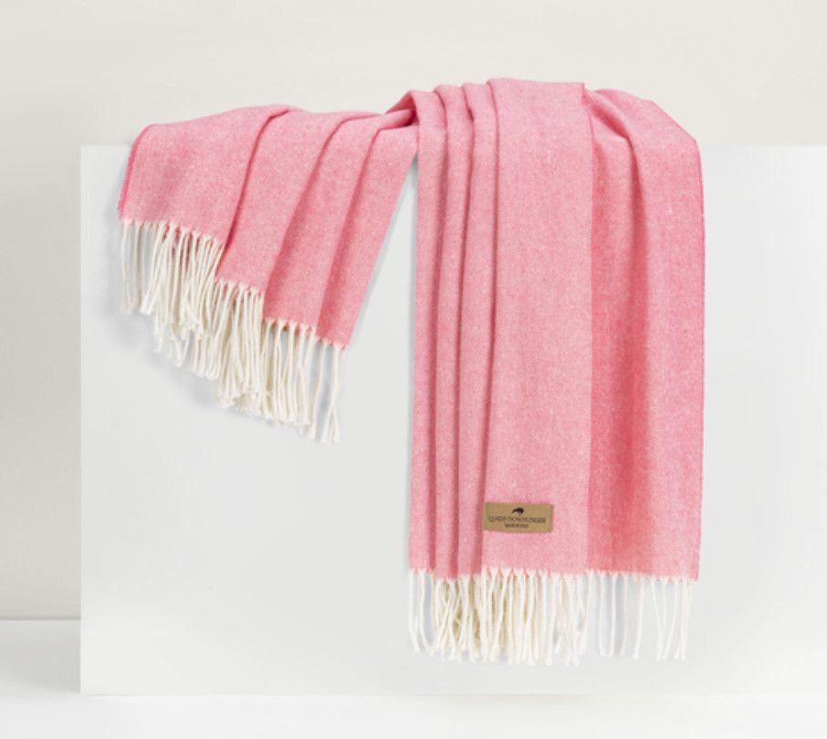 Italian Herringbone Throw Bubble Gum