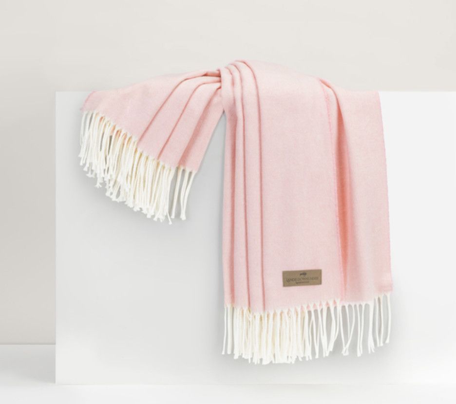 Italian Herringbone Throw Cherry Blossom
