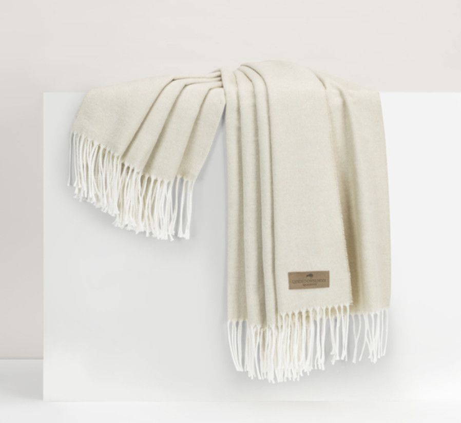 Italian Herringbone Throw Birch
