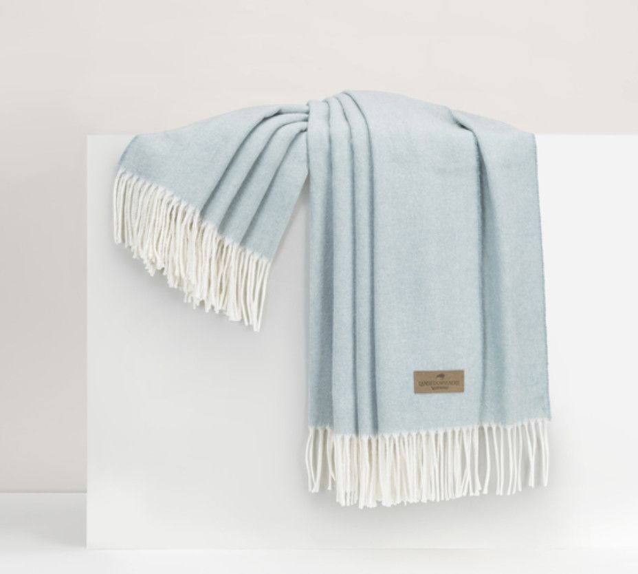 Italian Herringbone Throw Glacier