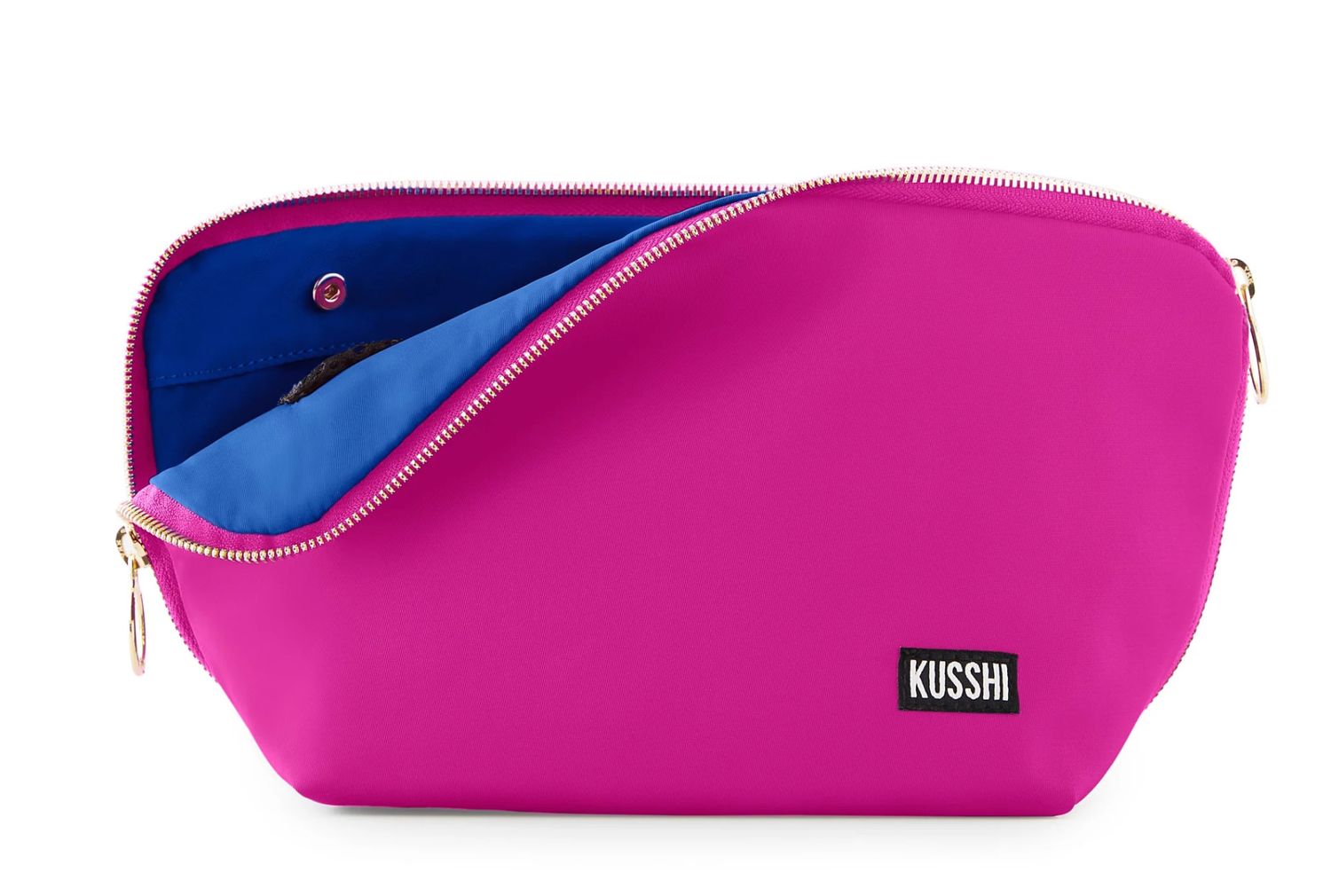 Signature Makeup Bag- Raspberry Punch/ Blue Fab