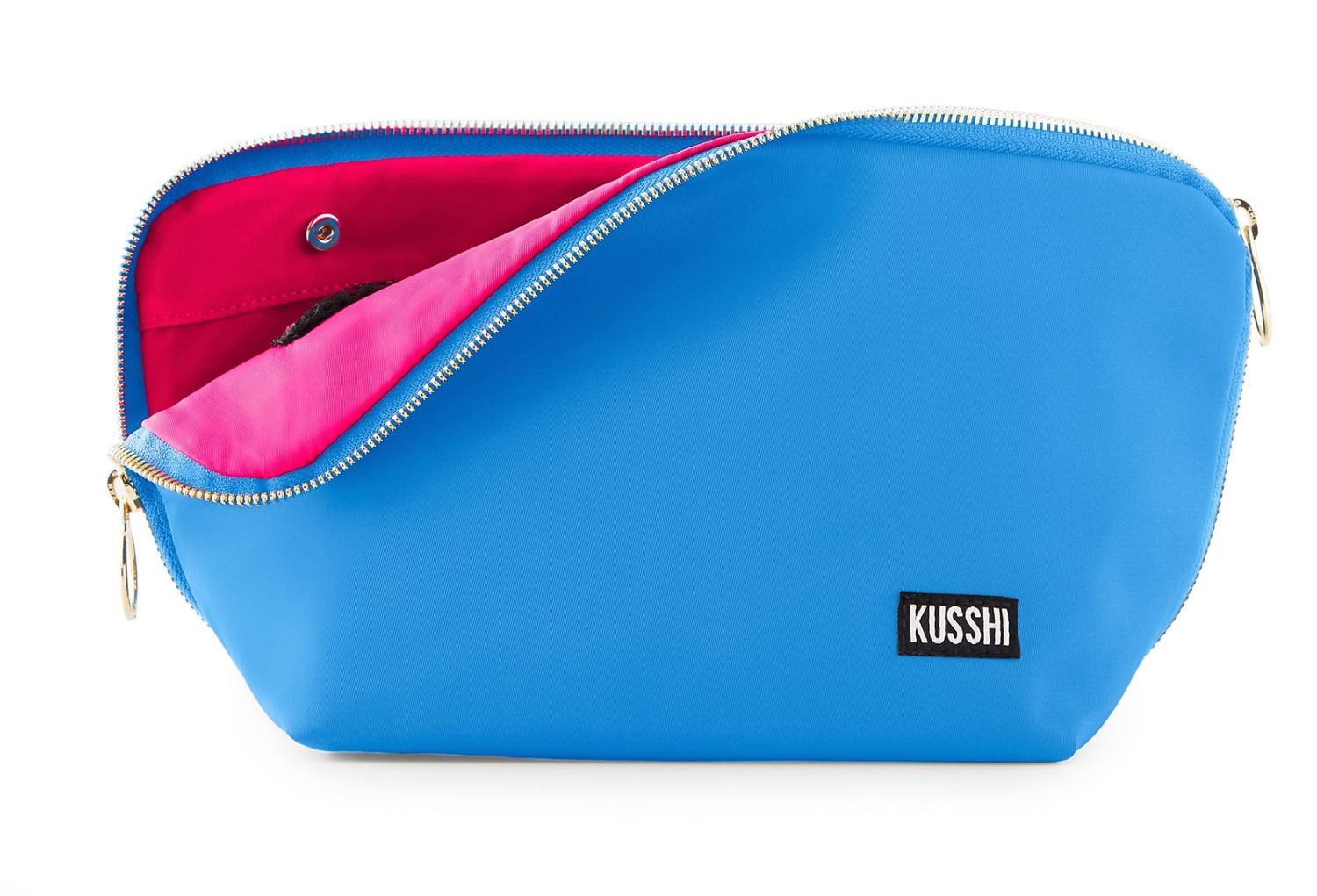 Signature Makeup Bag- Electric Blue/ Neon Pink