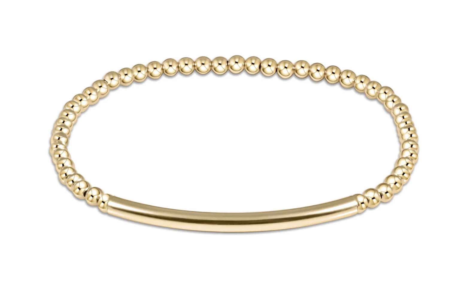 Bliss Bar Smooth 3mm Bead Bracelet Gold