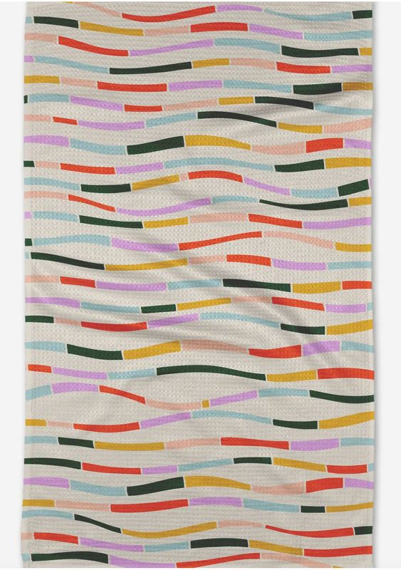 Colorful Currents Tea Towel