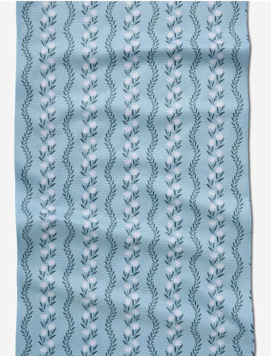 Vintage Floral Stripe Tea Towel